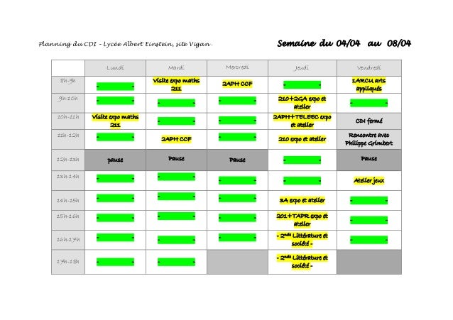 planning semaine