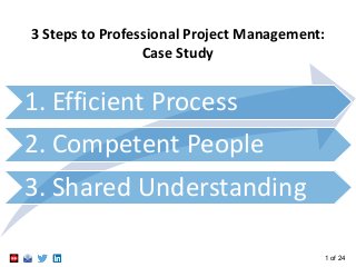 1 of 24
3 Steps to Professional Project Management:
Case Study
1. Efficient Process
2. Competent People
3. Shared Understanding
 
