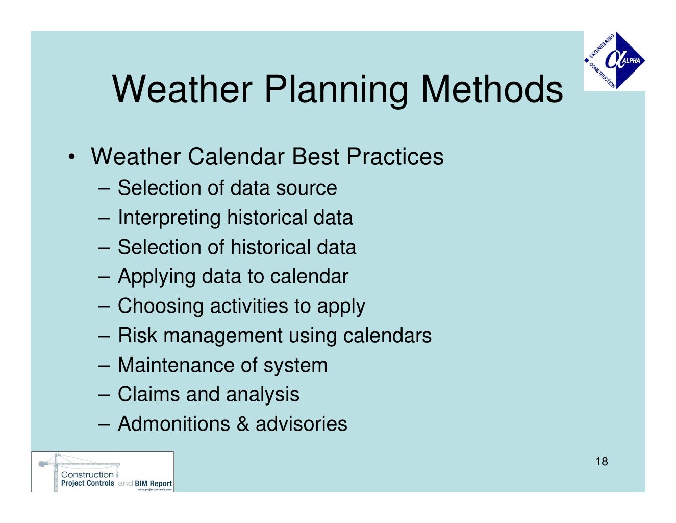 Planning For Adverse Weather