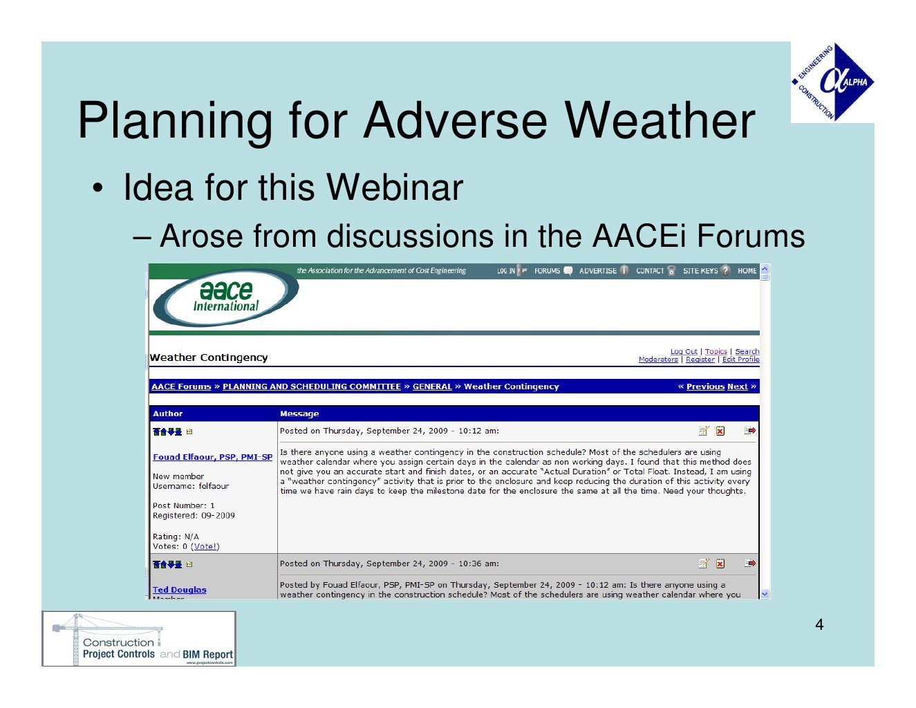 Planning For Adverse Weather