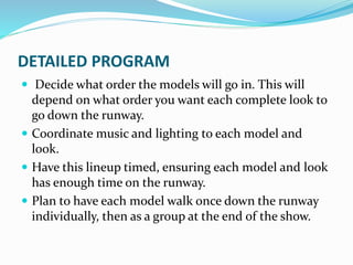 Planning for a fashion show | PPTX