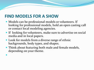 Planning for a fashion show | PPTX