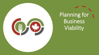 Planning for
Business
Viability
 