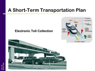 CEE320
Winter2006
A Short-Term Transportation Plan
Electronic Toll Collection
 