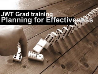 JWT Grad training

Planning for Effectiveness

 