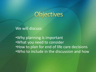 Planning for end of life | PPTX