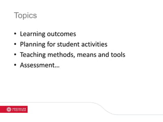 Planning for learning in maritime education | PPTX