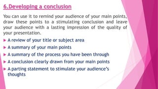 Planning for presentation | PPTX