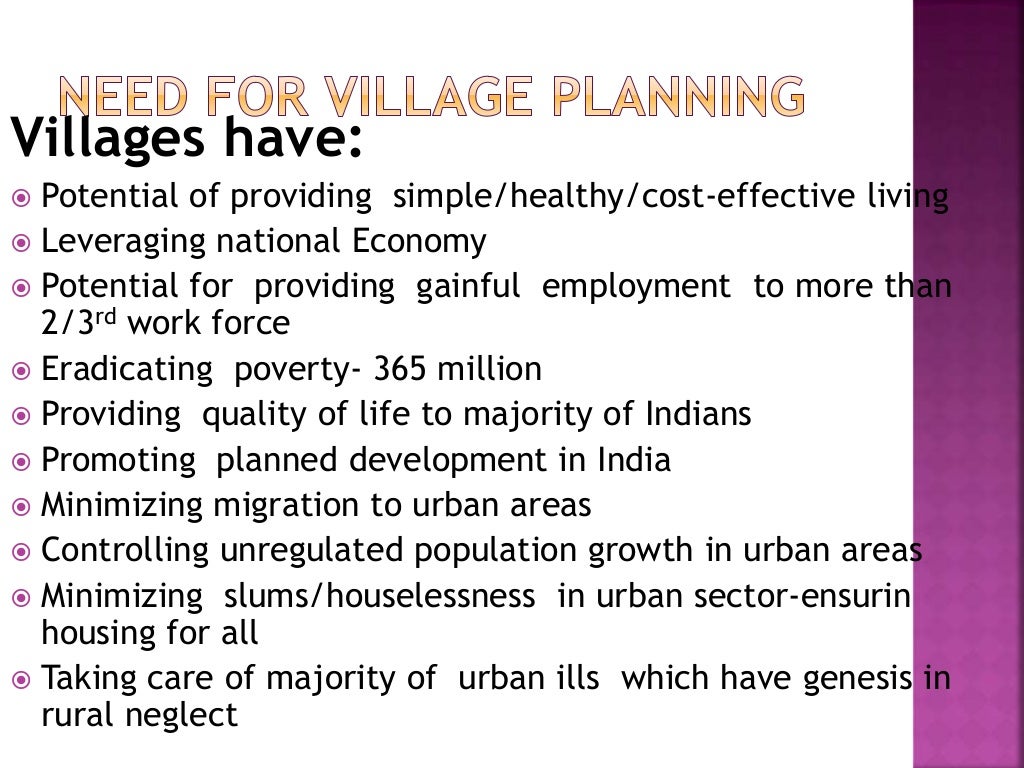 Planning for village development