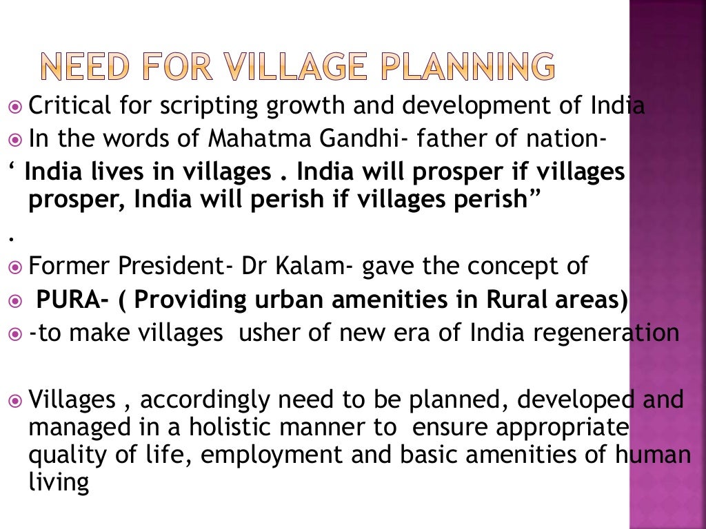 Planning for village development