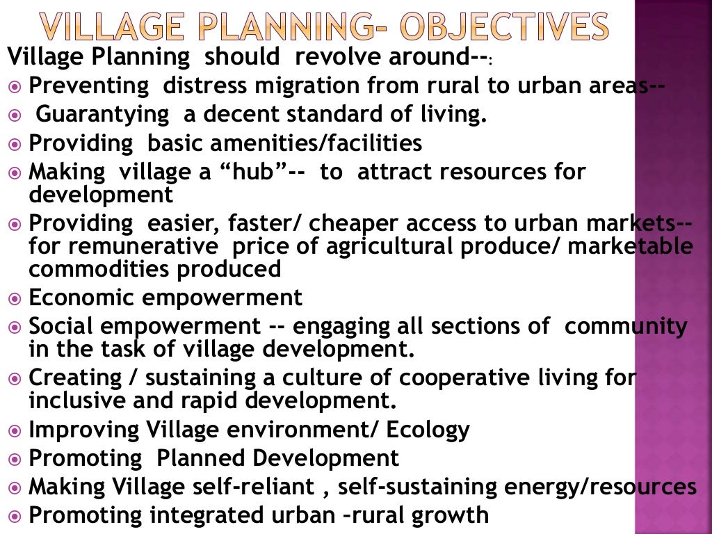 Planning for village development