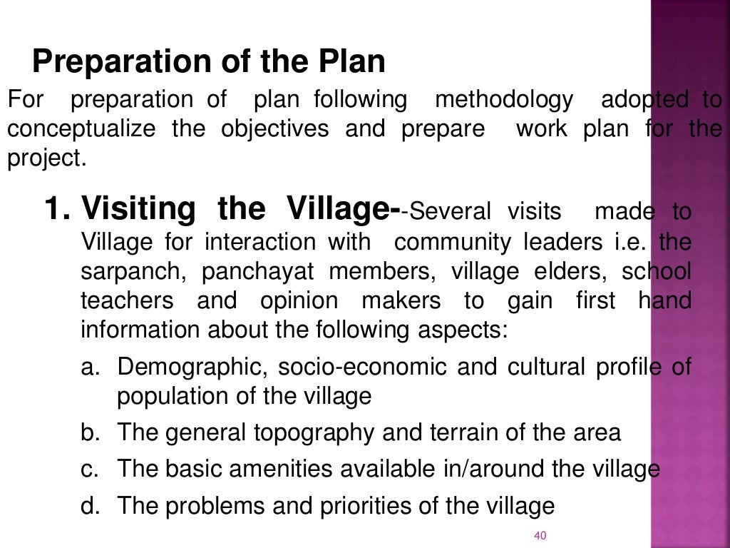 Planning for village development