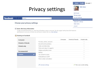 Privacy settings 