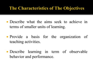 Planning goals and learning outcome (aims, goals, and Objectives) | PPTX