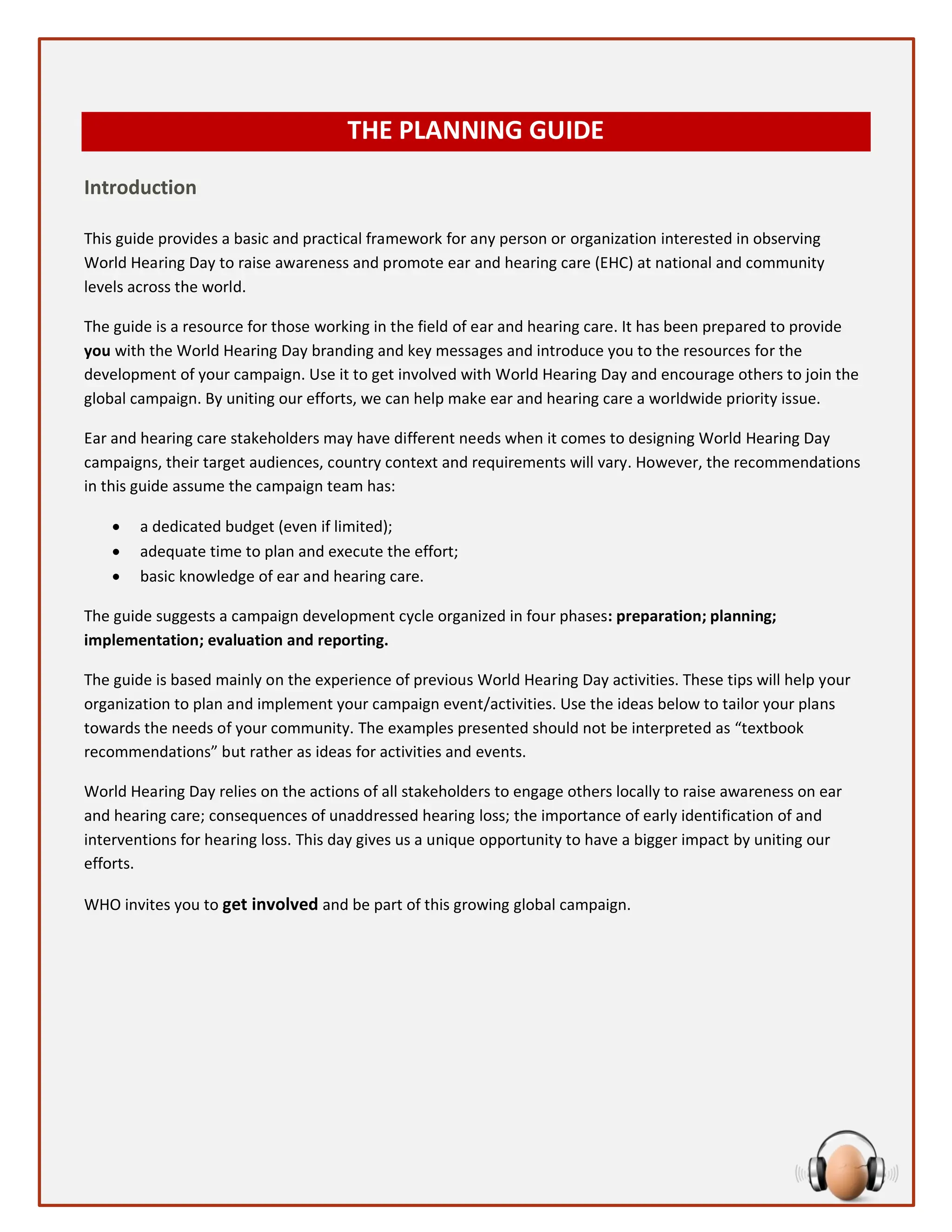 Planning guide - World Hearing Day 2024 - Changing Mindsets: Let's make ...