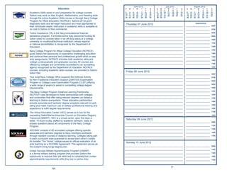 June 2012                          July 2012                       August 2012
                              Education                                   S   M   T    W    T    F     S   S    M    T    W    T    F     S   S   M   T     W    T       F     S
                                                                                                  1    2   1     2    3    4    5    6    7                  1    2       3    4
Academic Skills assist in your preparation for college courses.           3   4    5    6    7    8    9   8     9   10   11   12   13   14   5   6    7     8    9      10   11
                                                                          10 11   12   13   14   15   16   15   16   17   18   19   20   21   12 13   14    15   16      17   18
Sailors may work on their English, Mathematics, and Reading skills        17 18   19   20   21   22   23   22   23   24   25   26   27   28   19 20   21    22   23      24   25
through the online Academic Skills course or through Navy College         24 25   26   27   28   29   30   29   30   31                       26 27   28    29   30      31

Program for Aﬂoat Education (NCPACE). Sailors will be given
diagnostic tests and will begin instruction at a level appropriate to                                                                                     Appointments
                                                                           Thursday 07 June 2012
their individuals needs. Instruction in academic skills is available at   _____________________________________________________________       _________________________       0600
no cost to Sailors or their commands.                                     _____________________________________________________________       _________________________       0700

Tuition Assistance (TA) is the Navy’s educational ﬁnancial                _____________________________________________________________       _________________________       0800
assistance program. It provides active duty personnel funding for         _____________________________________________________________       _________________________       0900
tuition costs for courses taken in an off-duty status at a college,       _____________________________________________________________       _________________________       1000
university or vocational/technical institution, whose regional
                                                                          _____________________________________________________________       _________________________       1100
or national accreditation is recognized by the Department of
Education.                                                                _____________________________________________________________       _________________________       1200

                                                                          _____________________________________________________________       _________________________       1300
Navy College Program for Aﬂoat College Education (NCPACE)
gives Sailors the opportunity to experience challenging education         _____________________________________________________________       _________________________       1400
and continue their personal and professional growth while on sea          _____________________________________________________________       _________________________       1500
duty assignments. NCPACE provides both academic skills and                _____________________________________________________________       _________________________       1600
college (undergraduate and graduate) courses. All courses are
                                                                          _____________________________________________________________       _________________________       1700
offered by colleges and universities accredited by an accrediting
agency recognized by the Department of Education. NCPACE                  _____________________________________________________________       _________________________       1800
courses, including academic skills courses, are provided to Sailors
                                                                           Friday 08 June 2012
tuition free                                                              _____________________________________________________________       _________________________       0600
Your local Navy College Ofﬁce supports the Defense Activity               _____________________________________________________________       _________________________       0700
for Non-Traditional Education Support (DANTES) Examination                _____________________________________________________________       _________________________       0800
Program or College Level Examination Program (CLEP) offering
                                                                          _____________________________________________________________       _________________________       0900
a wide range of exams to assist in completing college degree
requirements.                                                             _____________________________________________________________       _________________________       1000

                                                                          _____________________________________________________________       _________________________       1100
The Navy College Program Distance Learning Partnership
(NCPDLP) was developed to foster partnerships with colleges               _____________________________________________________________       _________________________       1200
and universities that offer rating relevant degrees via distance          _____________________________________________________________       _________________________       1300
learning to Sailors everywhere. These education partnerships              _____________________________________________________________       _________________________       1400
provide associate and bachelor degree programs relevant to each
                                                                          _____________________________________________________________       _________________________       1500
rating and make maximum use of military professional training and
experience to fulﬁll degree requirements.                                 _____________________________________________________________       _________________________       1600

                                                                          _____________________________________________________________       _________________________       1700
The Virtual Education Center (VEC) serves as a hub for the
requesting Sailor/Marine American Council on Education Registry           _____________________________________________________________       _________________________       1800
Transcript (SMART). VEC is a virtual center, open ﬁve days a
                                                                           Saturday 09 June 2012
week, 15-hours-a-day, staffed by academic advisors, ready to              _____________________________________________________________       _________________________       0900
answer questions about all components of the Navy College
                                                                          _____________________________________________________________       _________________________       1100
Program.
                                                                          _____________________________________________________________       _________________________       1300
SOCNAV consists of 85 accredited colleges offering speciﬁc
associate and bachelor degrees to Navy members worldwide                  _____________________________________________________________       _________________________       1500

through resident courses or distance learning. Colleges taking part       _____________________________________________________________       _________________________       1700
in each curriculum area guarantee to accept each other’s credits
for transfer. The “home” college issues an ofﬁcial evaluation of all
                                                                           Sunday 10 June 2012
prior learning on a SOCNAV Agreement. This agreement serves as
the student’s long-range degree plan.                                     _____________________________________________________________       _________________________       0900

                                                                          _____________________________________________________________       _________________________       1100
United Services Military Apprenticeship Program (USMAP)
is a formal military training program that provides Sailors the           _____________________________________________________________       _________________________       1300

opportunity to improve their job skills and to complete their civilian    _____________________________________________________________       _________________________       1500
apprenticeship requirements while they are on active duty.                _____________________________________________________________       _________________________       1700



                                                                                                                               77
                      184
 