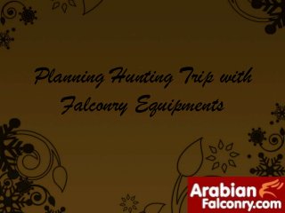 Planning Hunting Trip with
Falconry Equipments
 