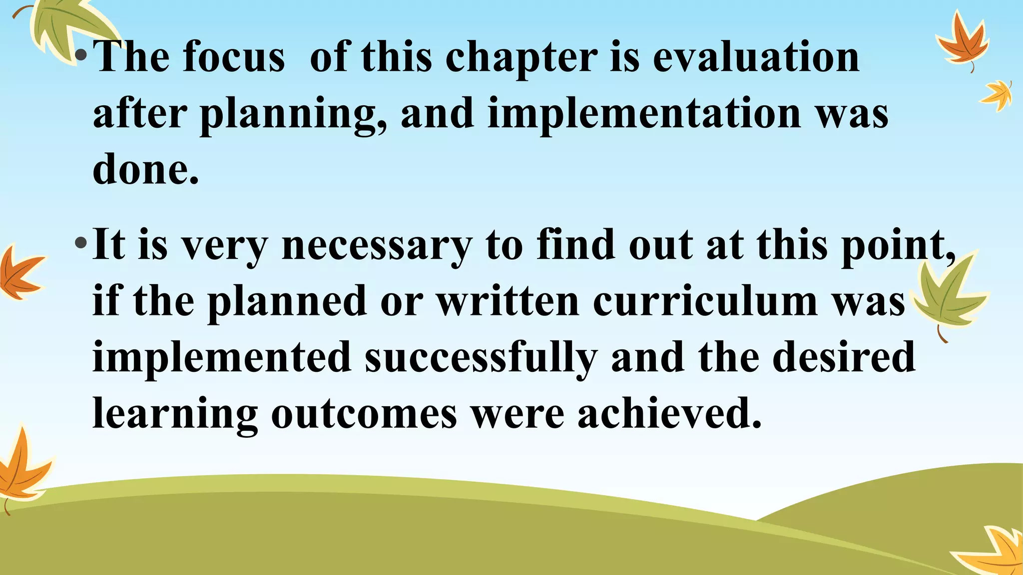 Planning, implementing and evaluating: understanding connection | PPTX