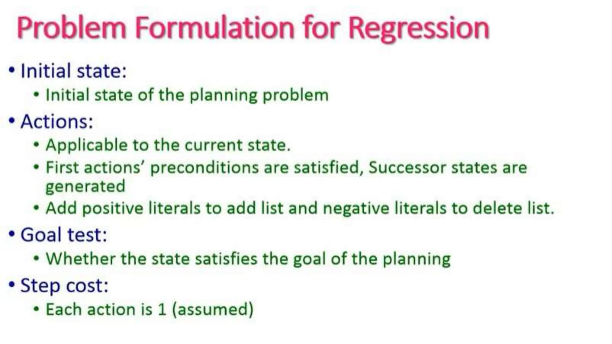 Planning in Artificial Intelligence