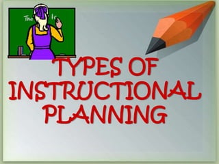 TYPES OF 
INSTRUCTIONAL 
PLANNING 
 