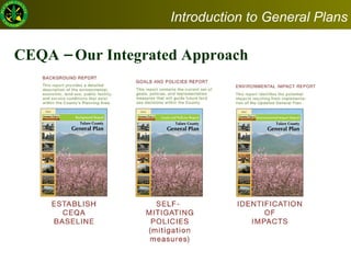 CEQA – Our Integrated Approach Introduction to General Plans 