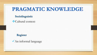 Cultural context
An informal language
 