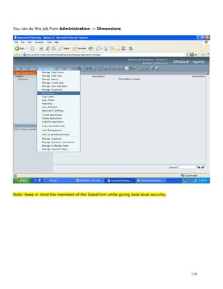 You can do this job from Administration -> Dimensions




Note: Keep in mind the members of the SalesForm while giving data-level security;




                                                                                    110
 