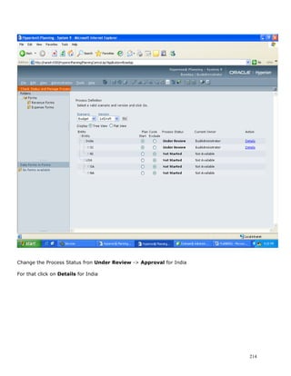 Change the Process Status fron Under Review -> Approval for India

For that click on Details for India




                                                                    214
 