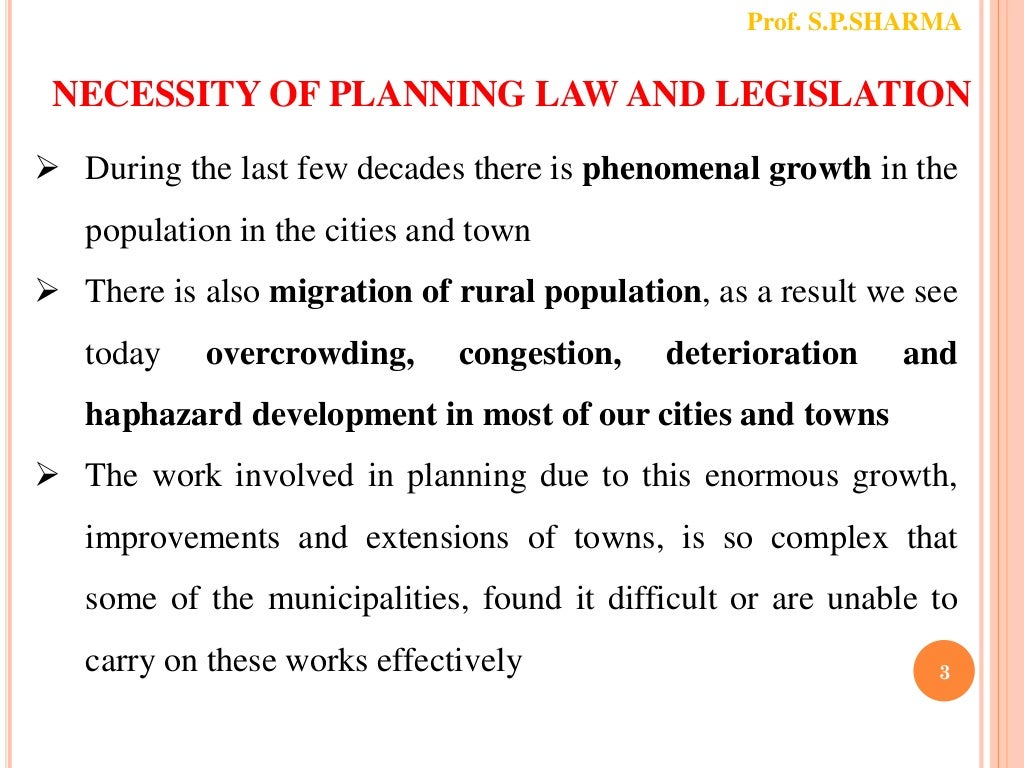 Planning Legislation in India (Town Planning)