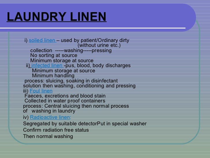 Planning & Manag. of Hospital Laundry