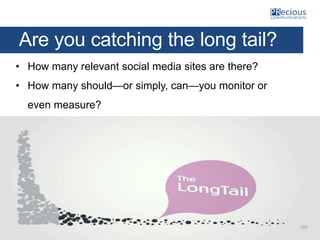 © PRecious Communications 2015
Are you catching the long tail?
• How many relevant social media sites are there?
• How man...