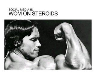 SOCIAL MEDIA IS
WOM ON STEROIDS
 
