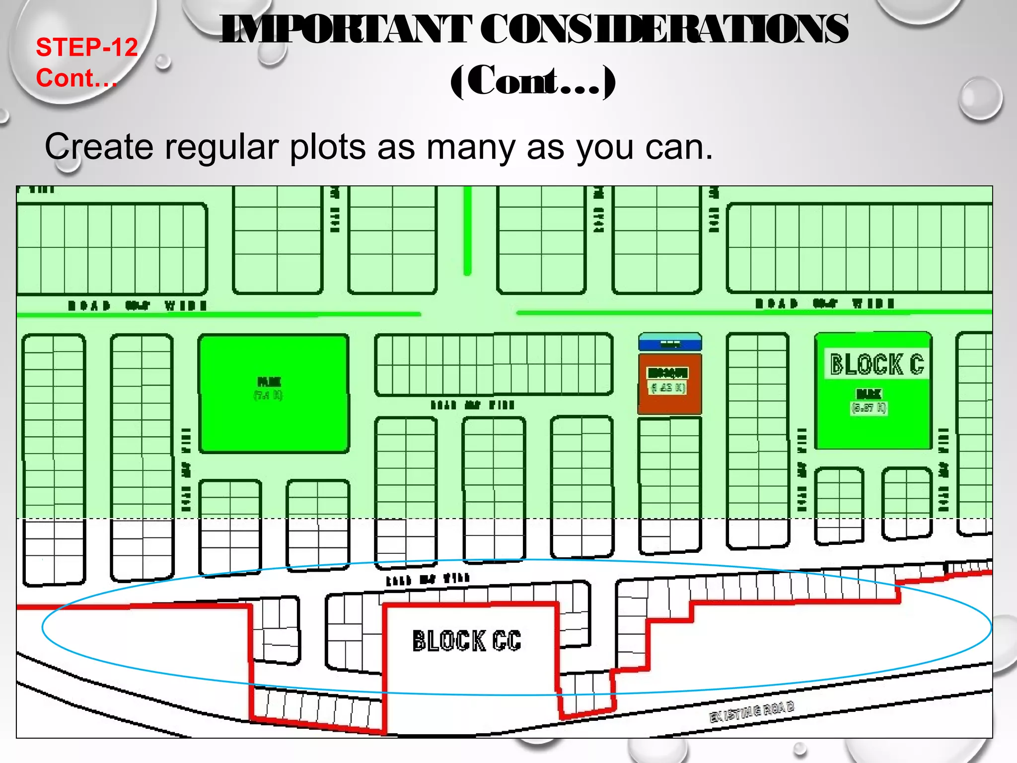 IMPORTANT CONSIDERATIONS 
(Cont…) 
STEP-12 
Cont… 
Create regular plots as many as you can. 
 