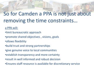 Planning Performance Agreements in Camden Council | PPTX