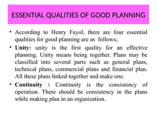 PLANNING process with methods of planning | PPTX