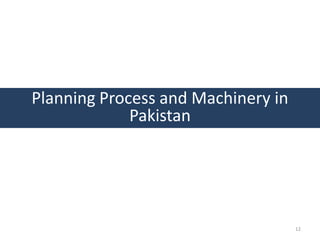 Planning Process and Machinery in
             Pakistan




                                    12
 