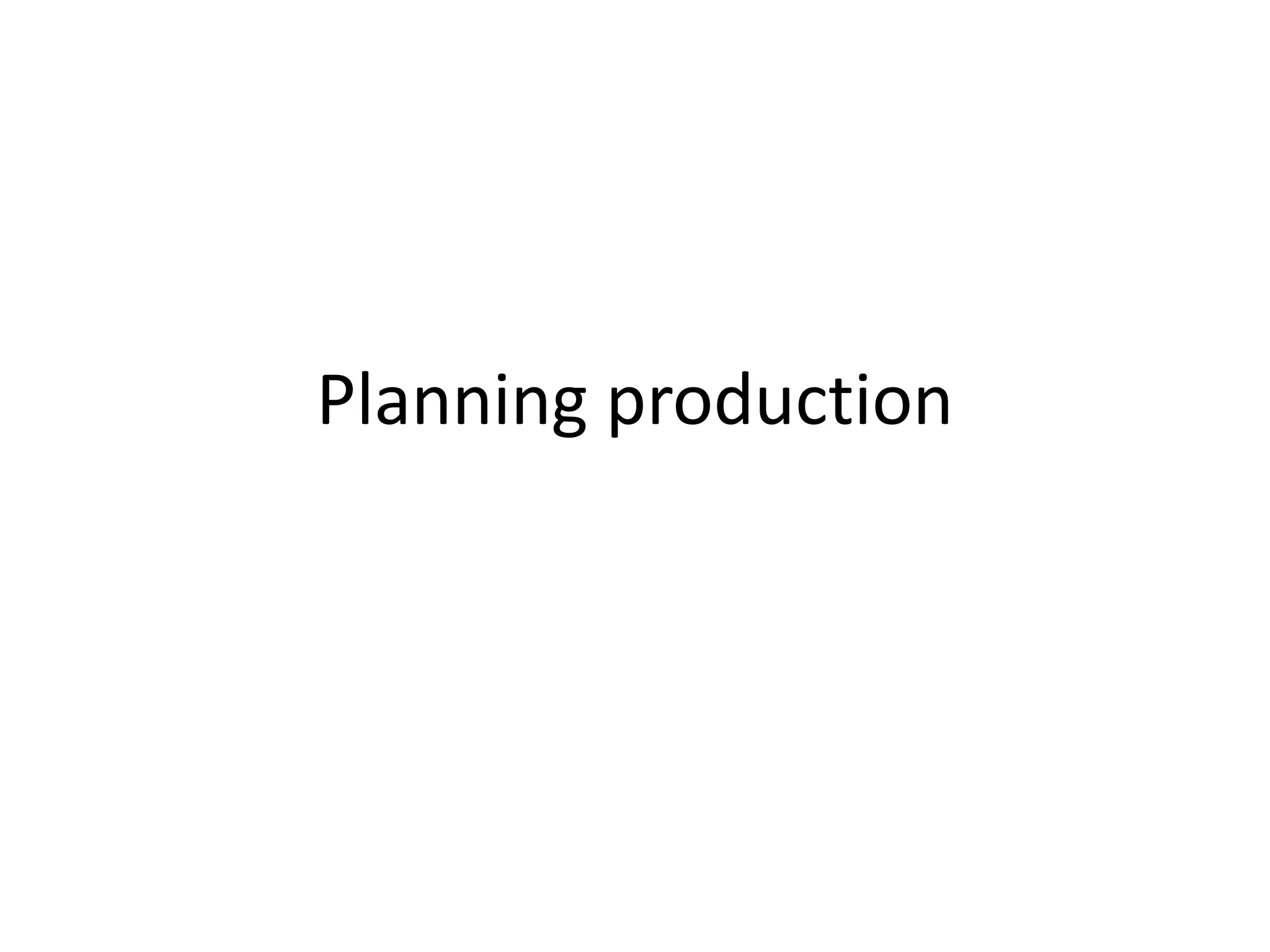 Planning production | PPT