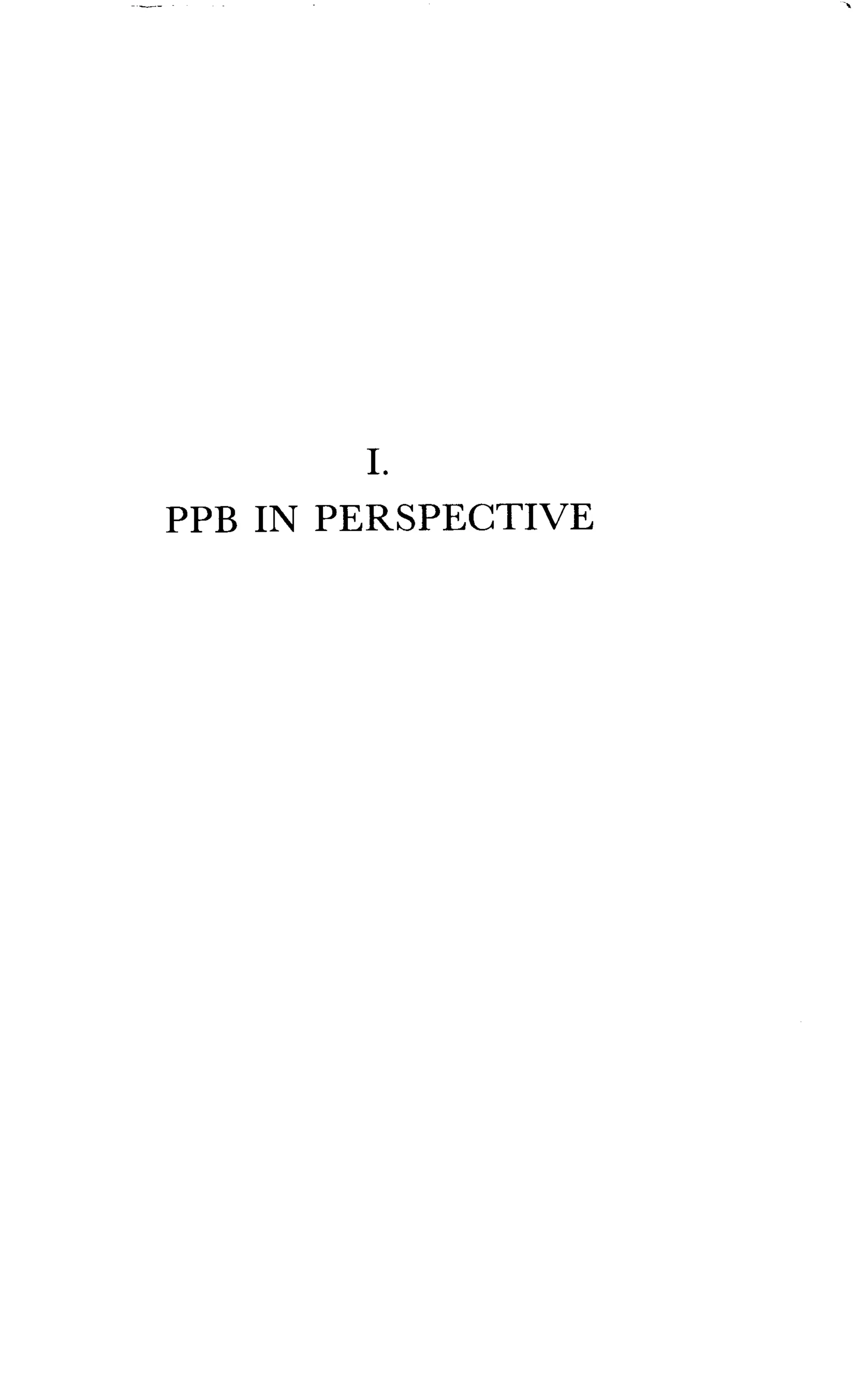 I.
PPB IN PERSPECTIVE
 