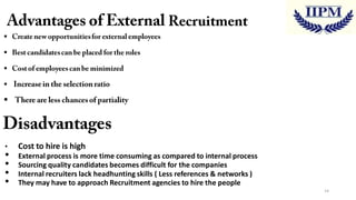 






•

•
•
•
•

Cost to hire is high
External process is more time consuming as compared to internal process
Sourcing quality candidates becomes difficult for the companies
Internal recruiters lack headhunting skills ( Less references & networks )
They may have to approach Recruitment agencies to hire the people
14

 