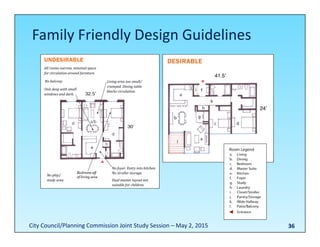 36
Family Friendly Design Guidelines
City Council/Planning Commission Joint Study Session – May 2, 2015
 