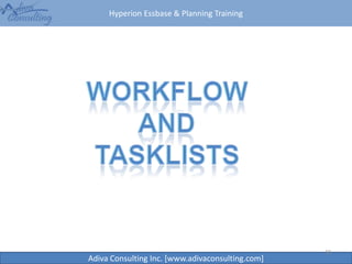 Hyperion Essbase & Planning Training
Adiva Consulting Inc. [www.adivaconsulting.com]
10
 