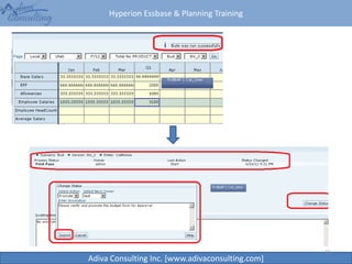 Hyperion Essbase & Planning Training
Adiva Consulting Inc. [www.adivaconsulting.com]
16
 
