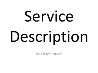 Service
Description
Noah McIntosh
 