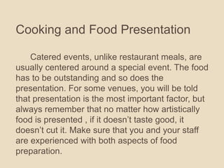 ppt - a meeting planner’s guide to catered events... Planning the catering business | PPTX