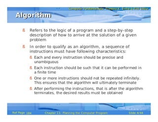 Planning the Computer Program (Pls. refer to the original document for clearer & better version, see description below)