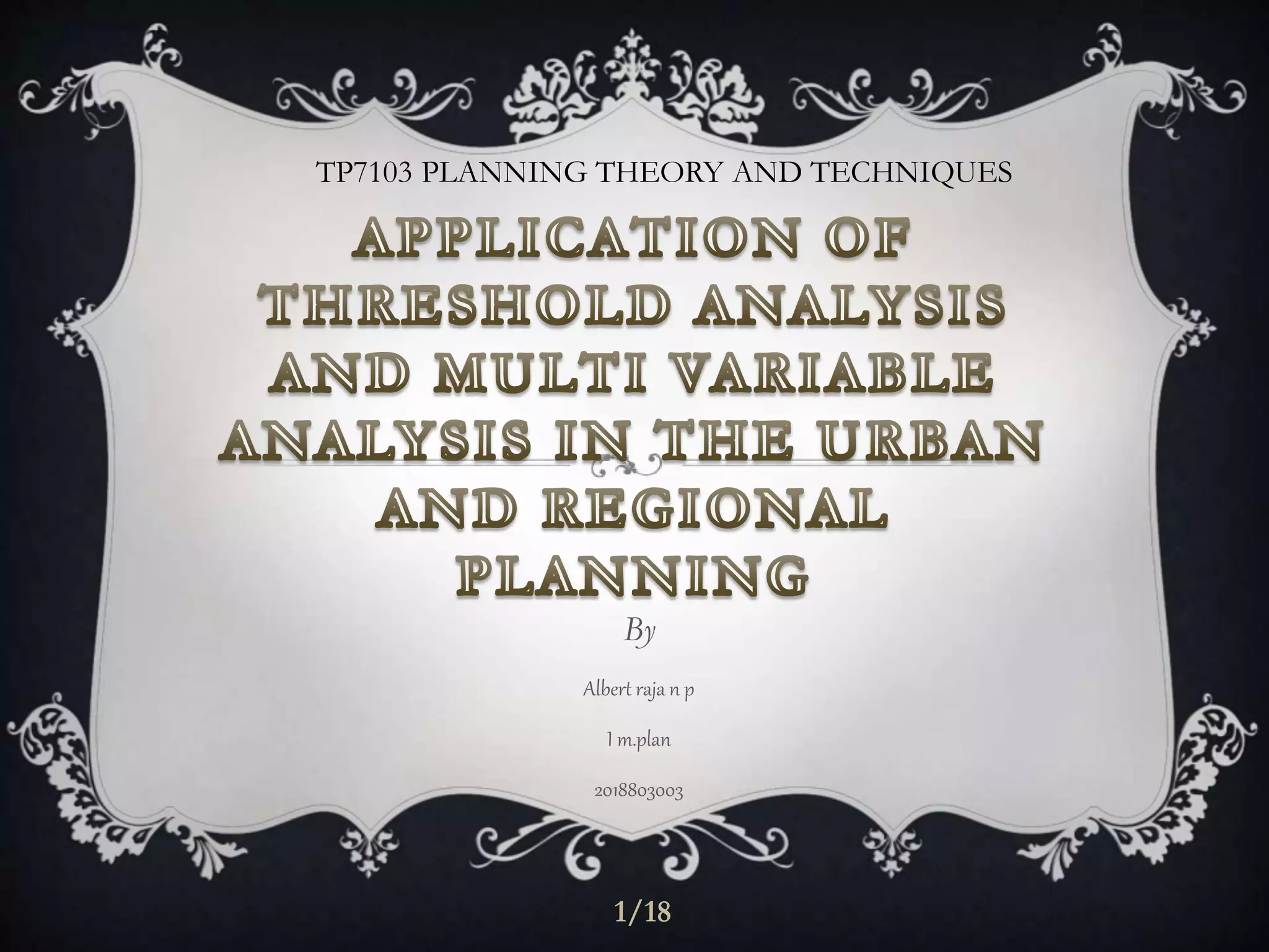 Threshold and Multivariate Analysis