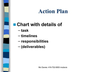 Action Plan Chart with details of task timelines responsibilities (deliverables) 