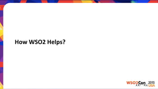 How	
  WSO2	
  Helps?	
  
 