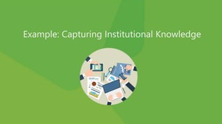 Example: Capturing Institutional Knowledge
 