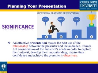  The first step in preparing a
presentation is to learn more
about the audience to whom
you'll be speaking. It's a good
i...